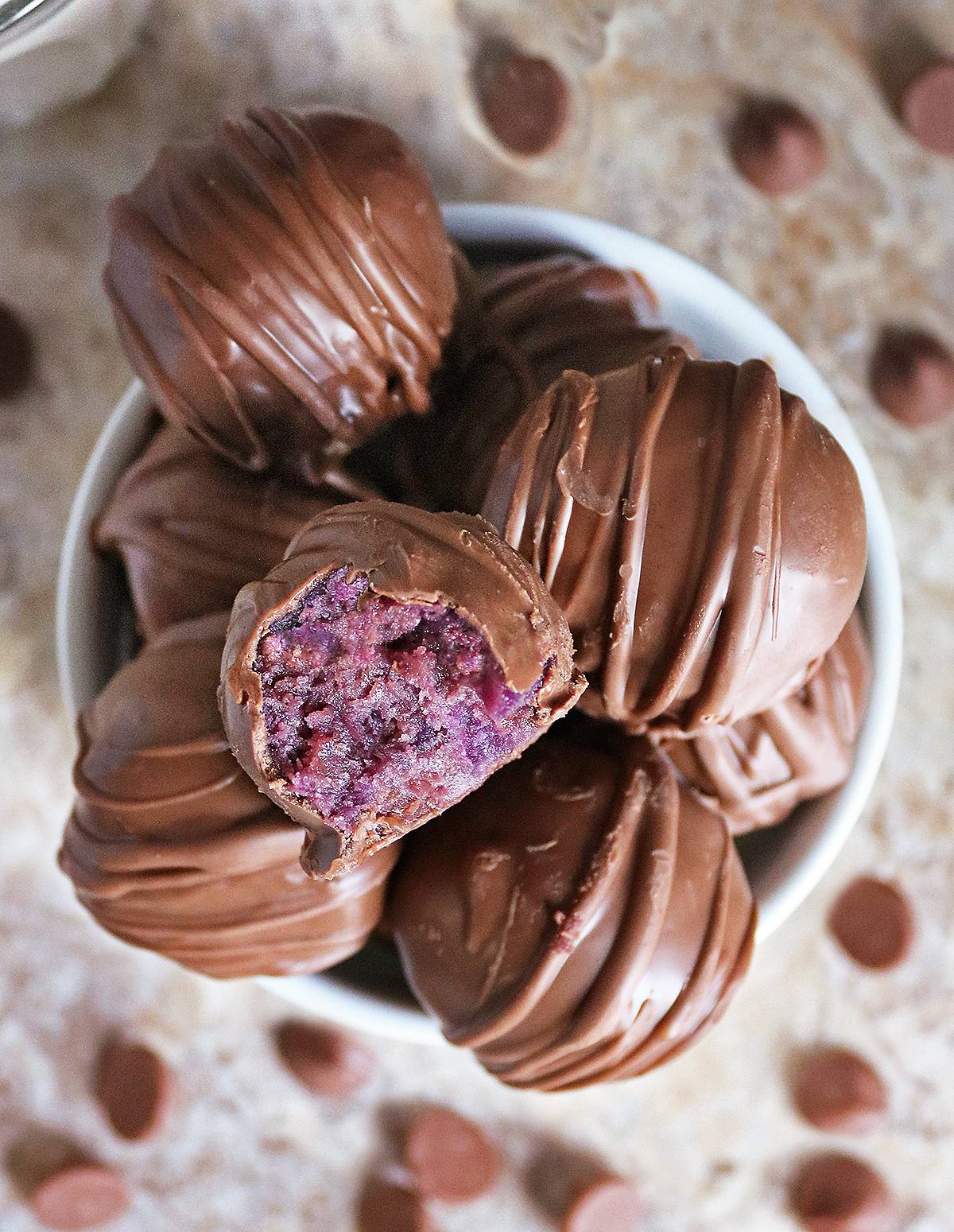 purple sweet potato truffles