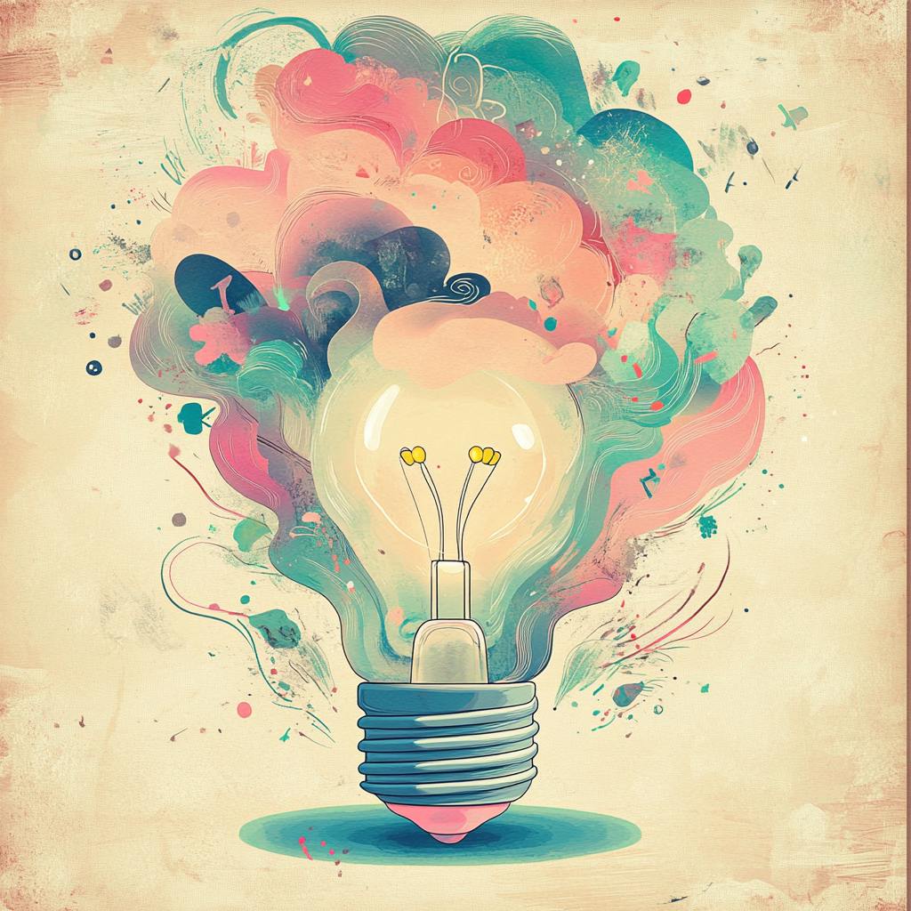 A whimsical illustration of a light bulb