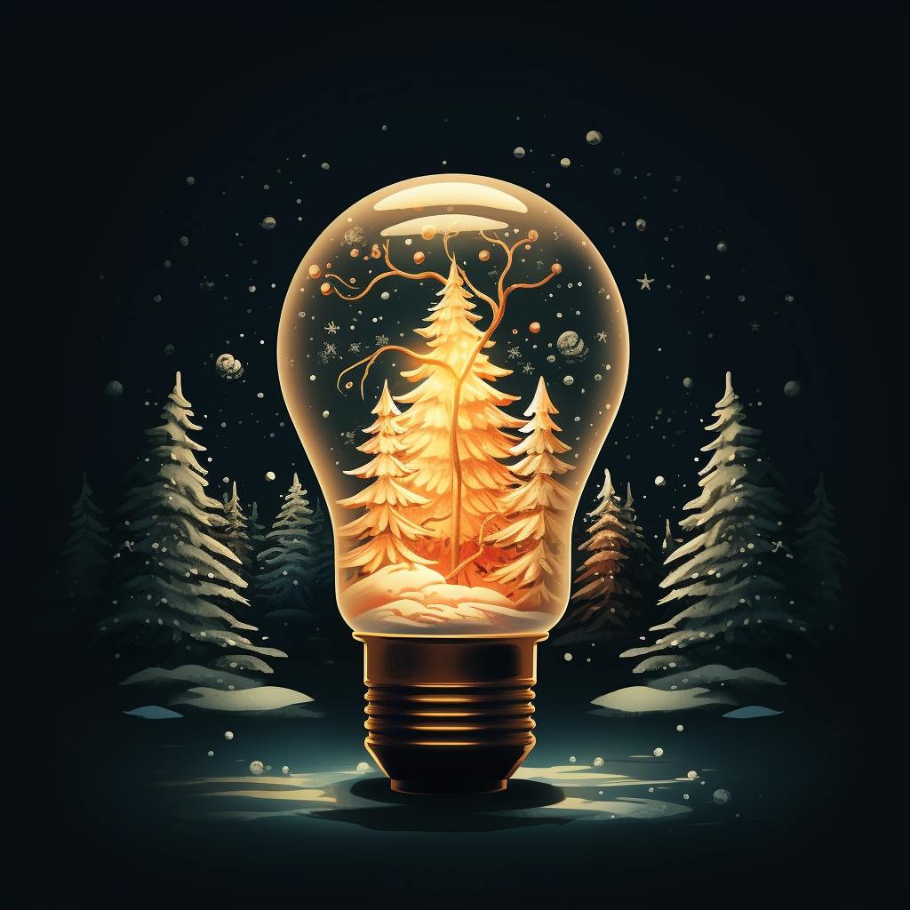 a whimsical winter light bulb 