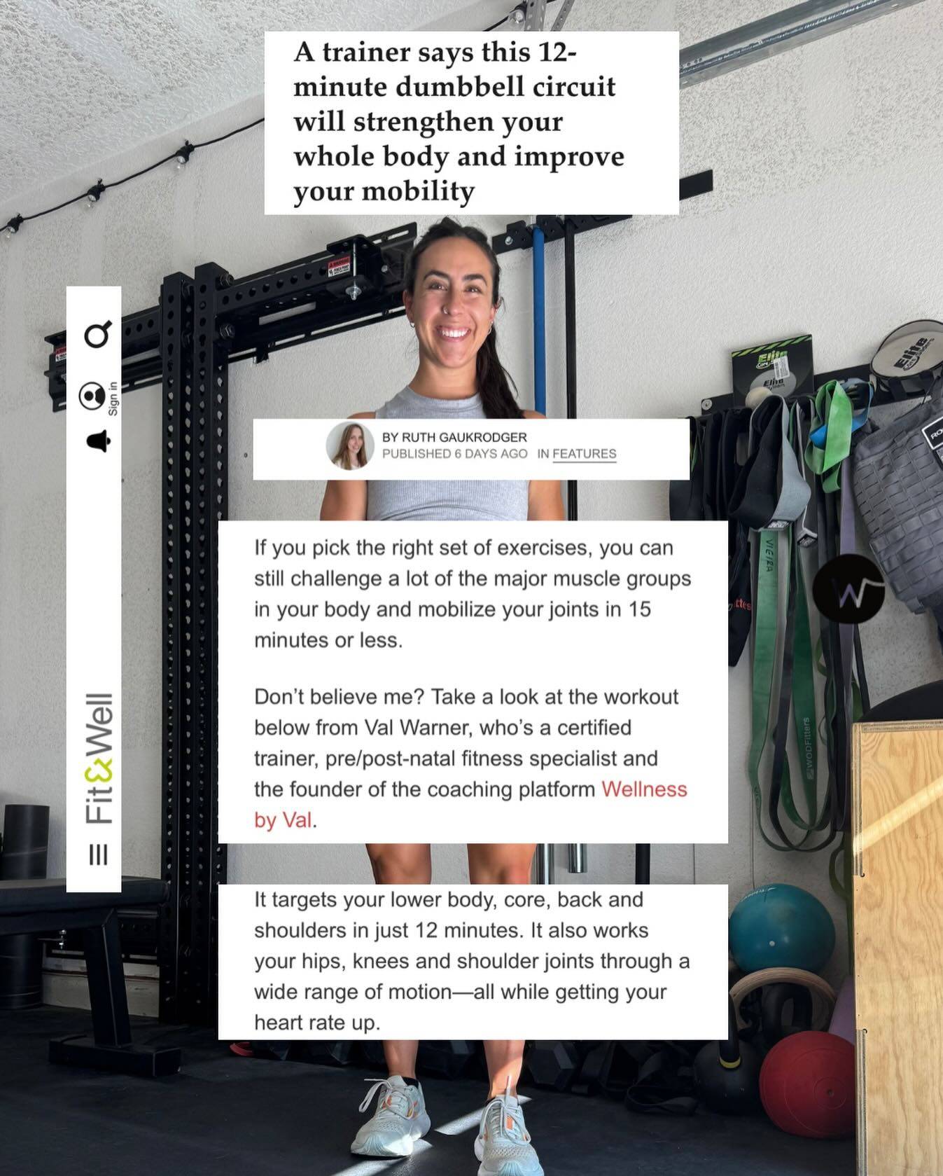 That’s me — I’m the trainer! 💪🏽 ✨

Honored to be featured in @wearefitandwell 💃🏻With the right movements, you can build strength, improve mobility, and feel amazing in just 12 minutes.

As a mom, many of my workouts happen in 10–20 minutes (like yesterday’s!) 

And guess what? They still count. 

They still make you stronger. 
They still improve your mobility and energy.

If all you have is 12 minutes today?
DO IT. Your future self will thank you!

Please read and share 💌🙏🏽

Credit: @ruthgaukrodger_fitness_editor & @wearefitandwell 

#wellnessbyval #strongmom #momstrong #quickworkout #amrapworkout #dumbbellworkout #workoutforbeginners #fitandwell #fitnessformoms #postpsrtumfitness #postpartumexercise