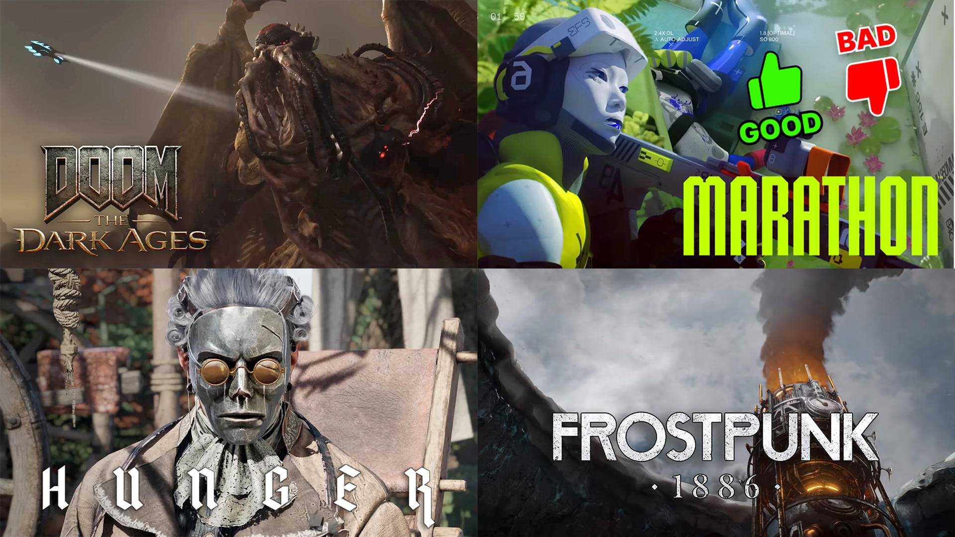 Cthulhu in Doom, Frostpunk 1886, prime recensioni di Marathon, Hunger.