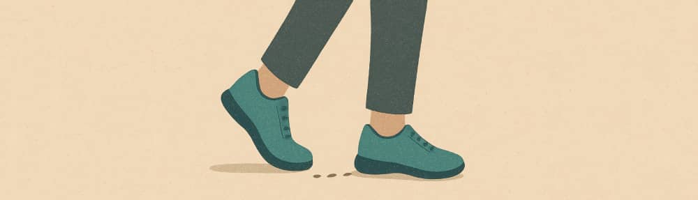 Illustration of a pair of feet walking