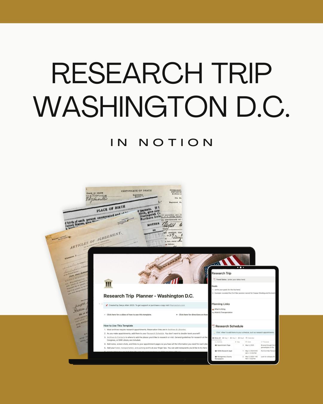 Research Trip Planner - Washington D.C.
