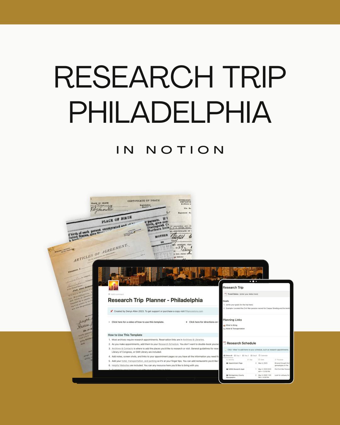 Research Trip Planner - Philadelphia