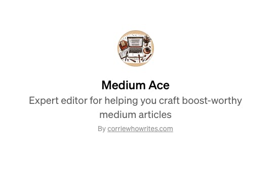 A GPT I'm working on that critiques and helps refine Medium articles. Notice the URL to my website!
