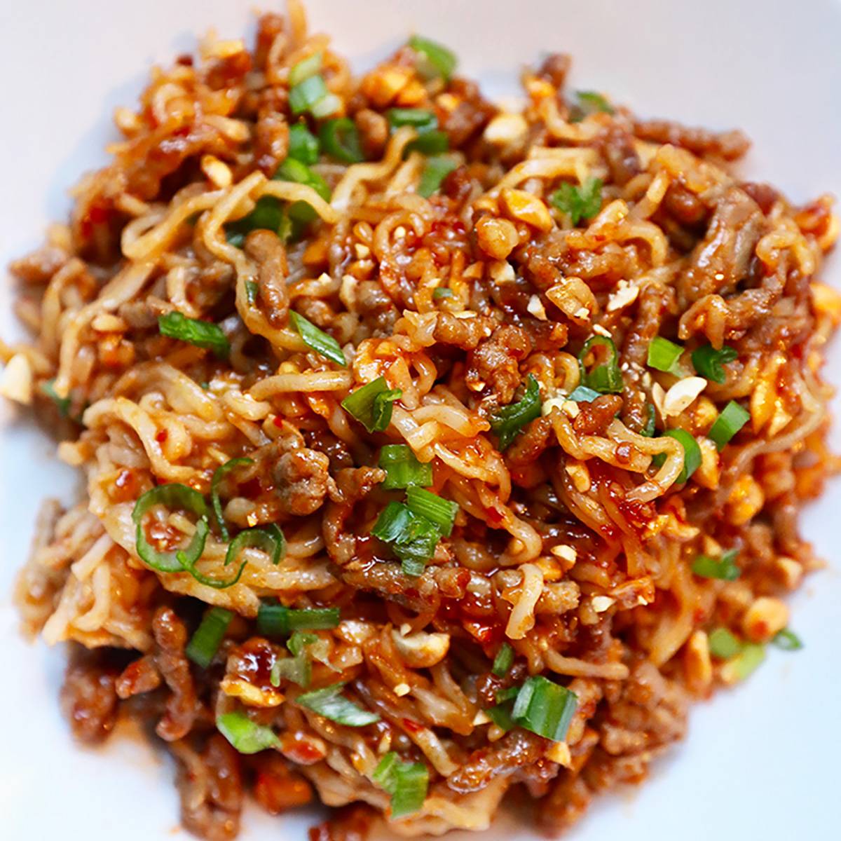 pork and peanut dragon noodles