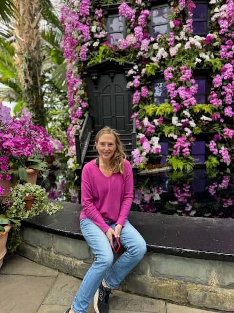 Author Hope C. Tarr at the New York Botanical Garden's Orchid Show.