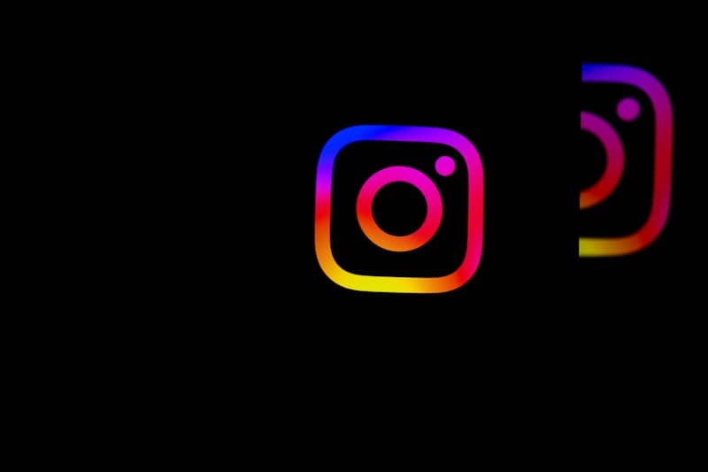 Instagram logo on a black background