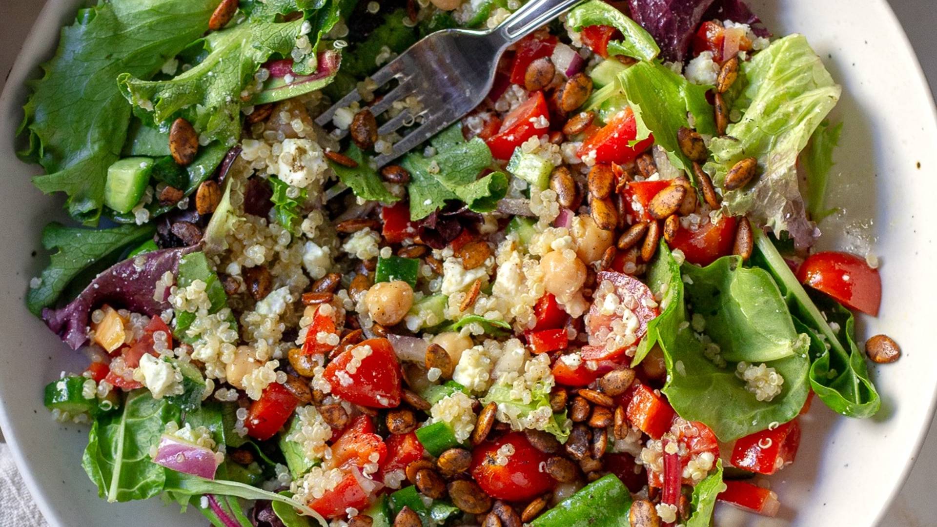 Mason Jar Salad served on a salad plate