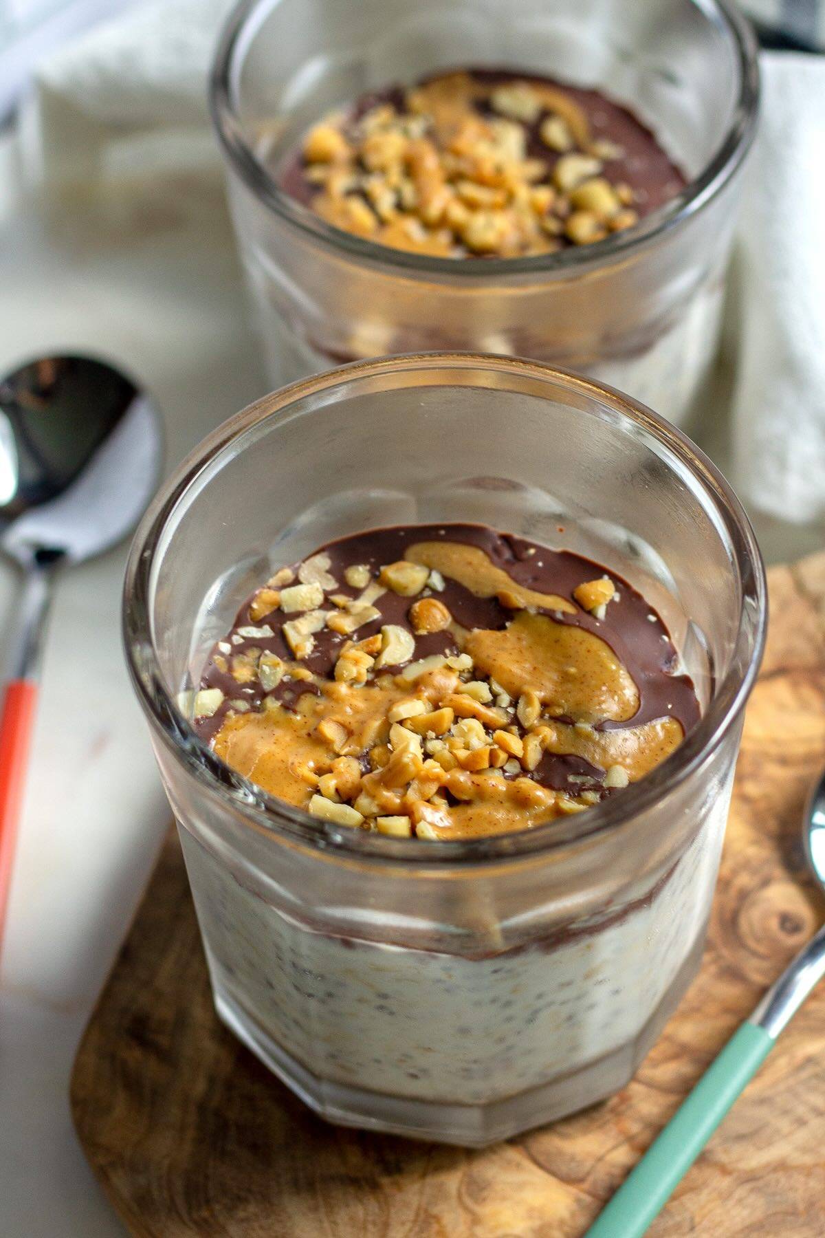 Snickers Overnight Oats in a Jar