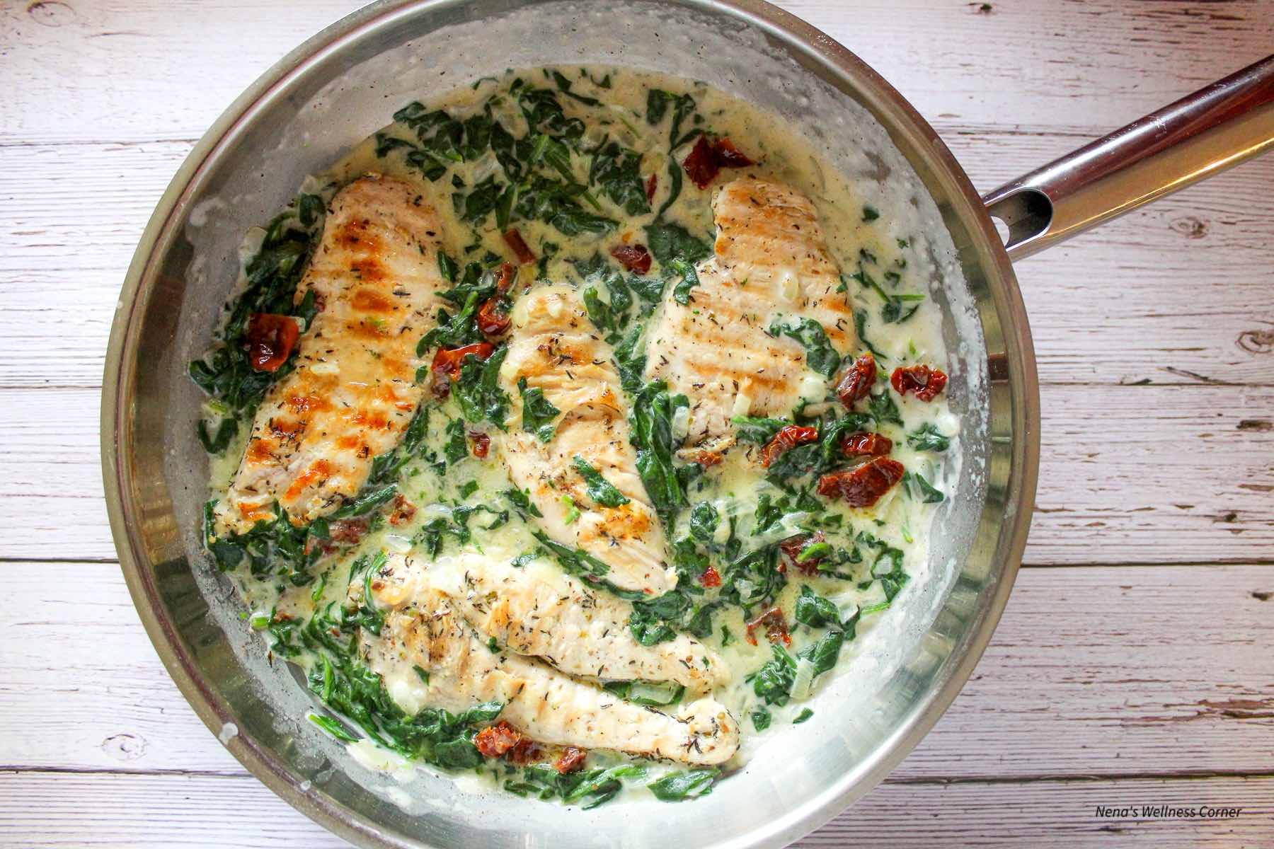 Creamy Chicken and Spinach with Bechamel Sauce.