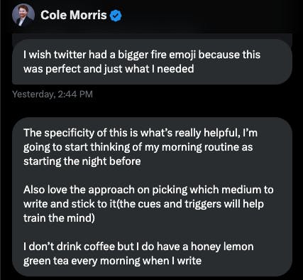 Testimonial from Cole