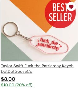 fuck the patriarchy keychain