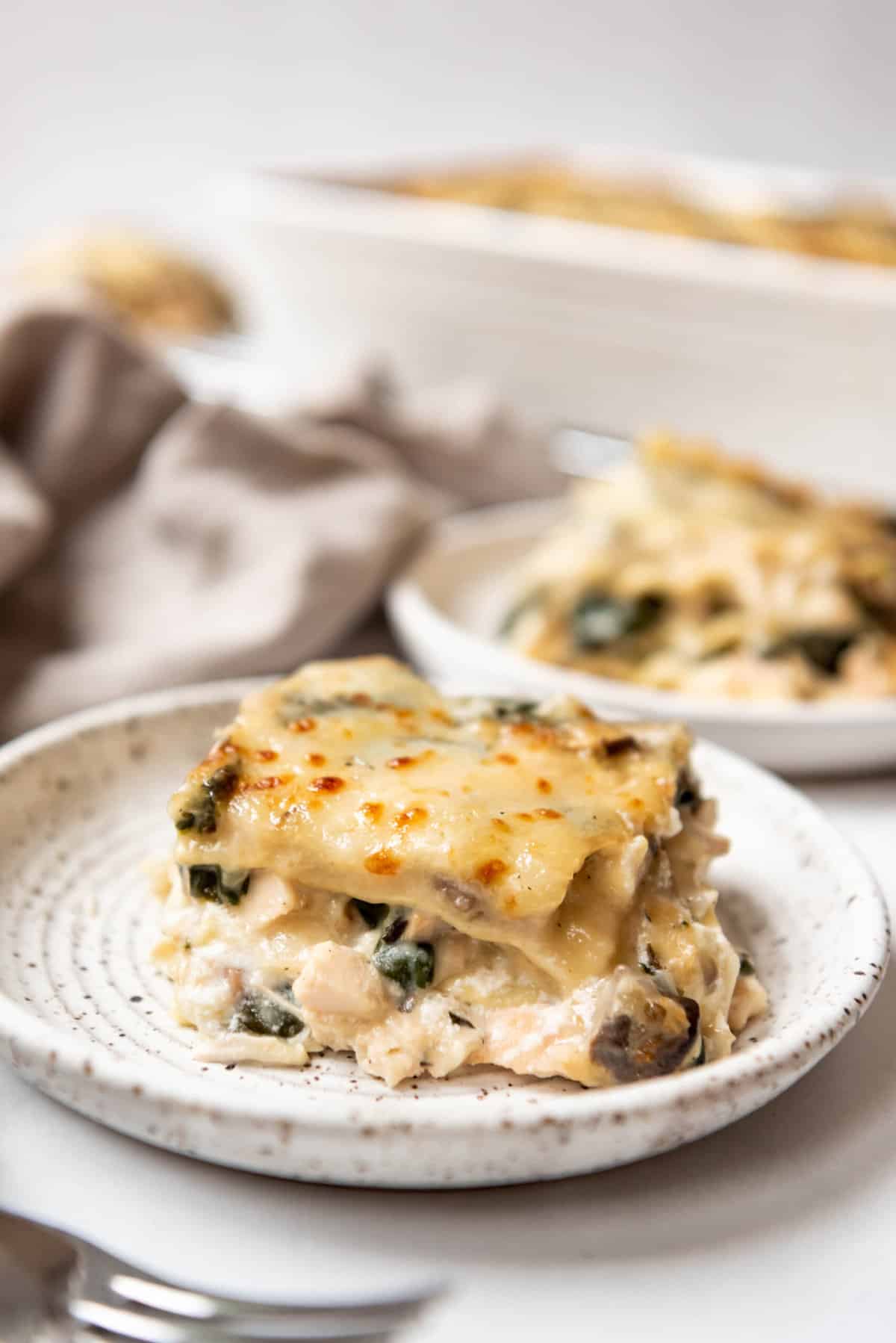 An image of Creamy White Chicken Lasagna