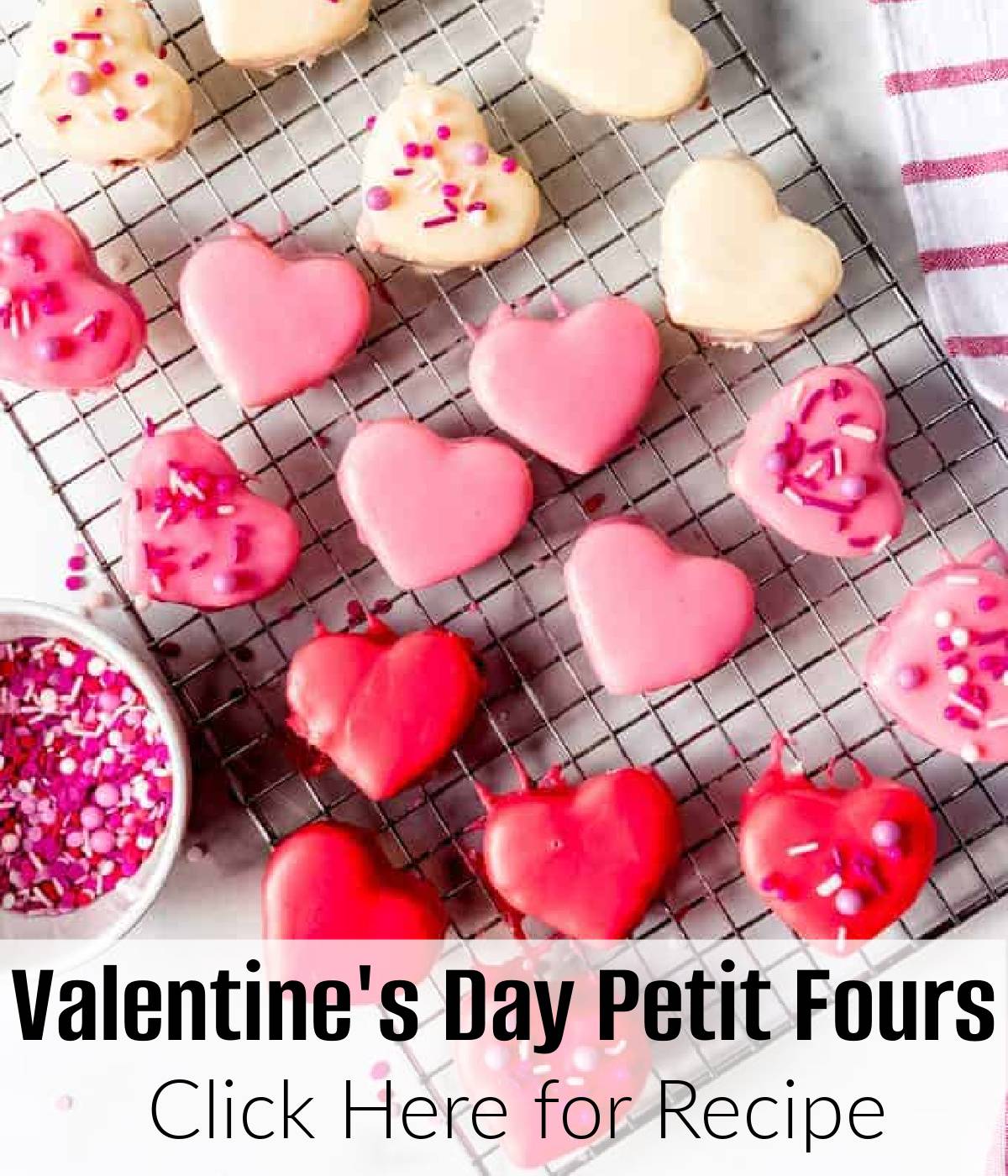 An image of Valentine's Day Petit Fours.