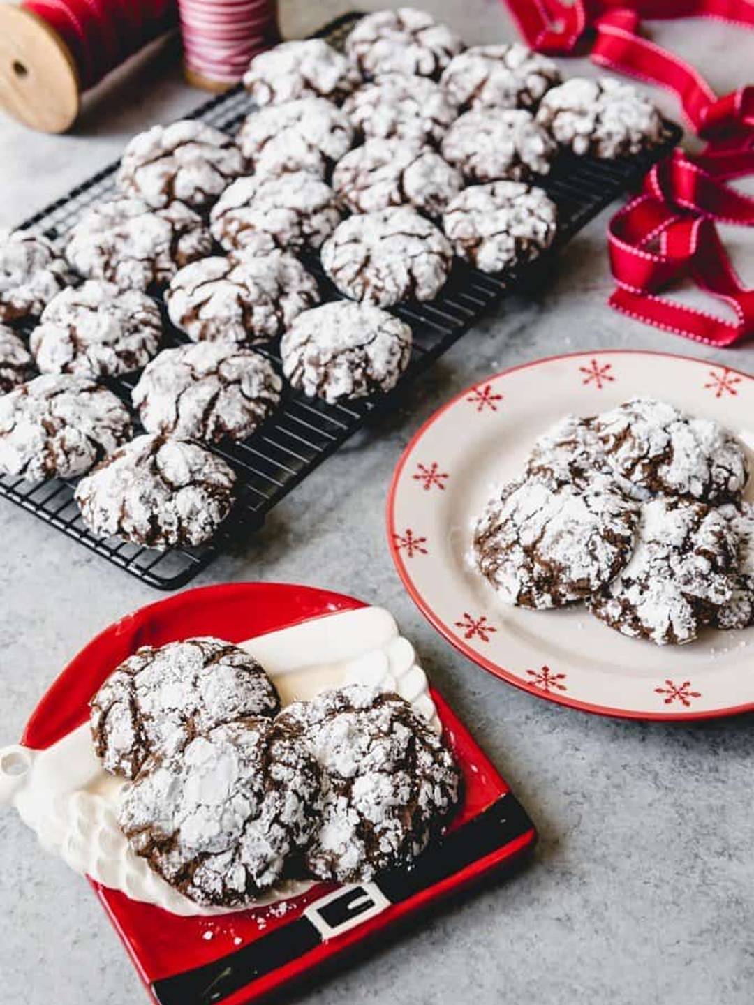 Double Chocolate Crinkle Cookies