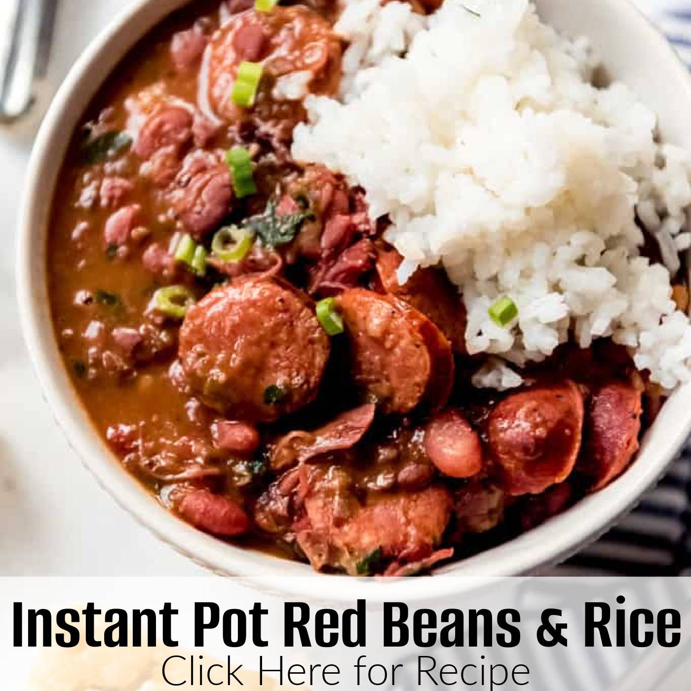 An image of Instant Pot Red Beans & Rice in a bowl.