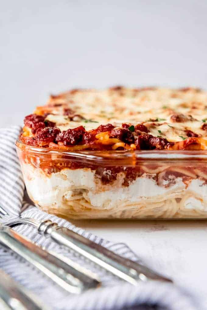 An image of Cheesy Baked Spaghetti Casserole