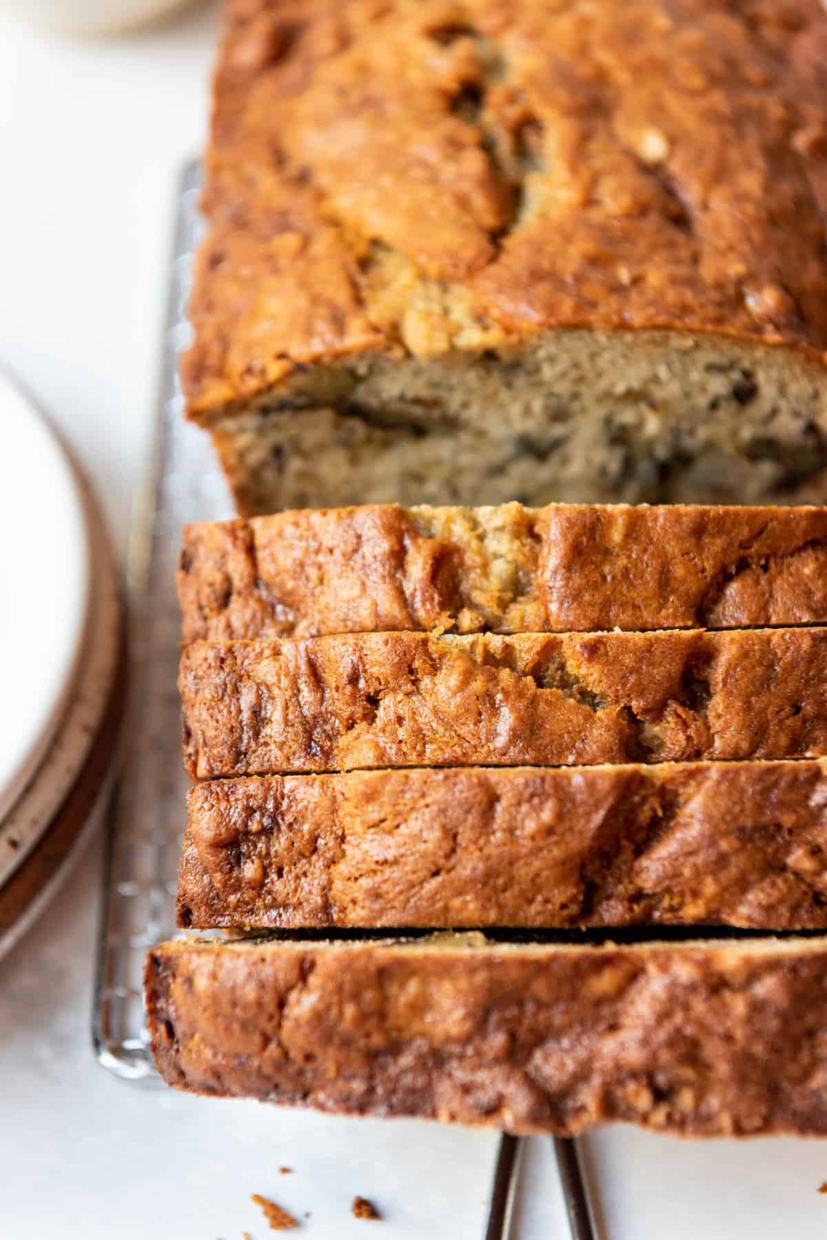 An Image of Banana Bread Sliced.