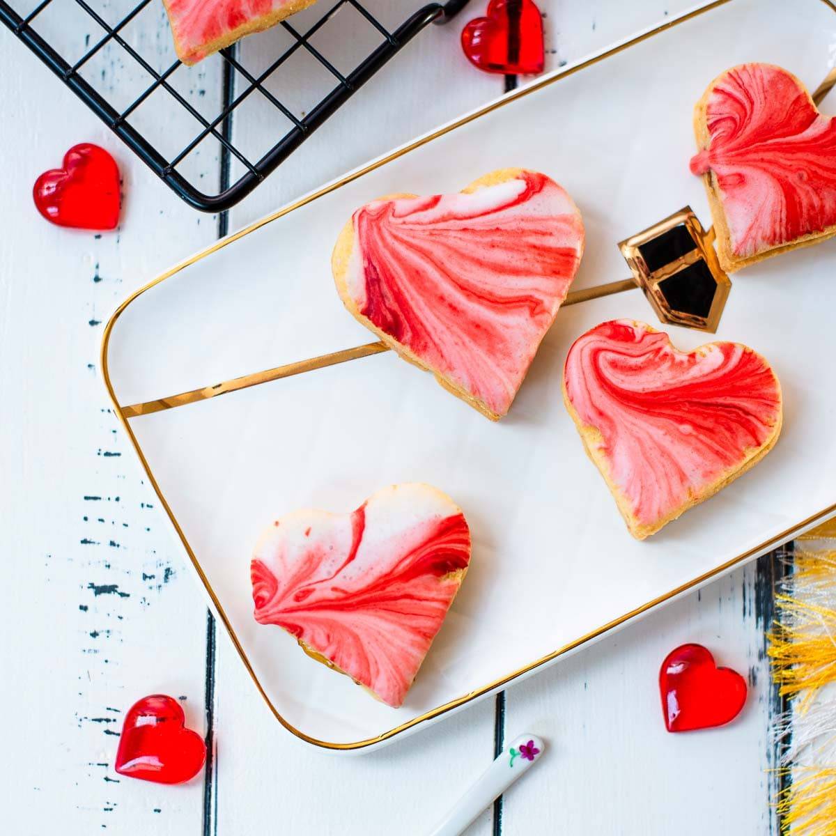 Marbled Heart Cookies