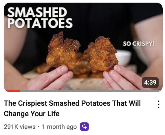 crispiest smashed potatoes thumbnail