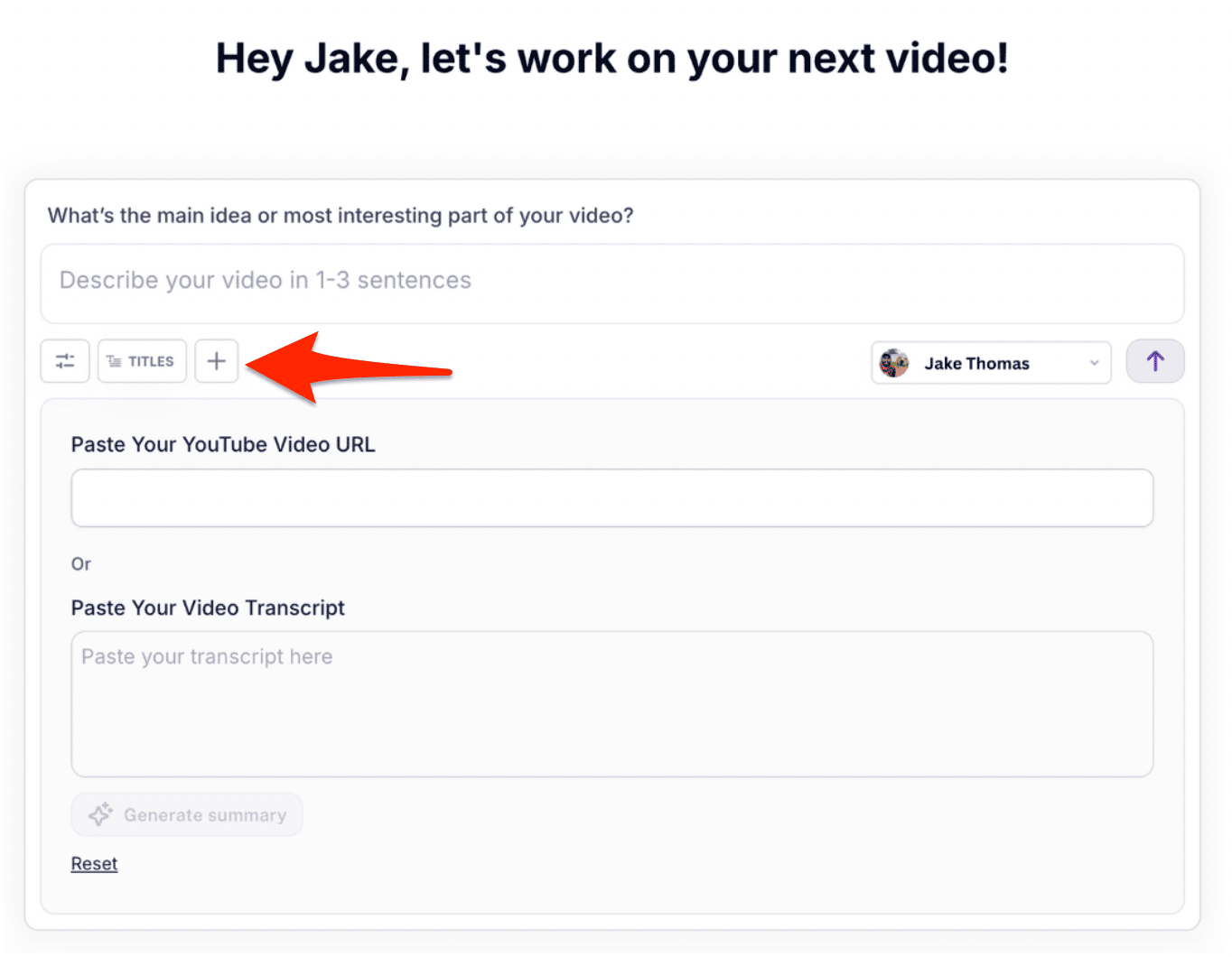 upload transcript to generate titles