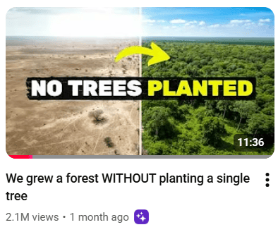 dry land compared to lush forest