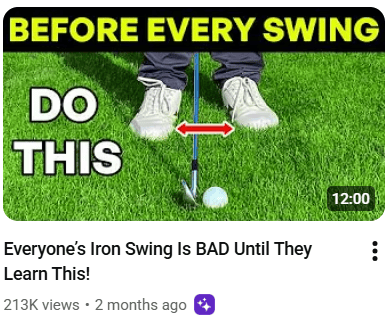 feet and a golf iron