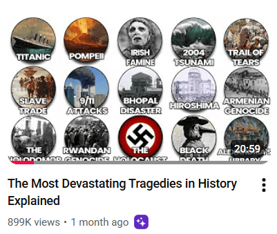 thumbnails of tragedies