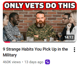 veteran at dinner table