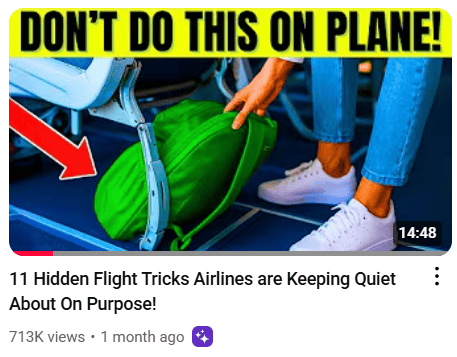 backpack under airplane seat