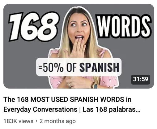 spanish words thumbnail