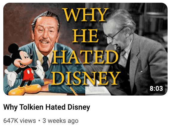 tolkien vs disney thumbnail