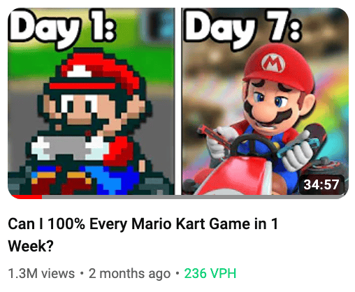 100% every mario kart game thumbnail