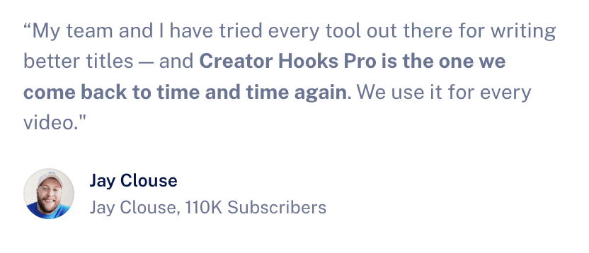 jay clouse's thoughts on creator hooks pro