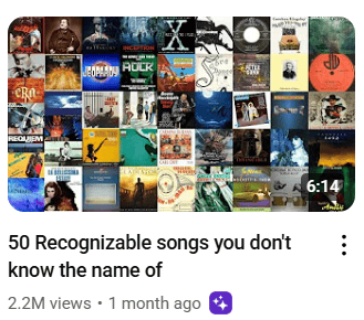 thumbnails of albums