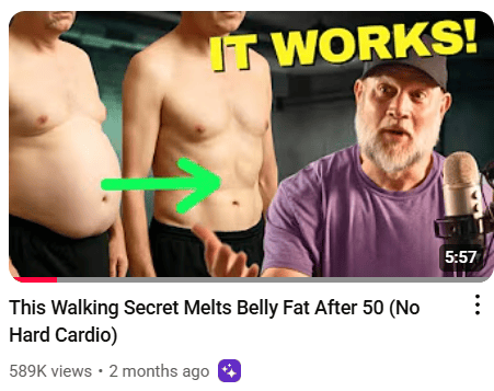 man's gut before/after walking