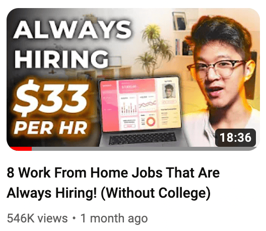 work from home jobs thumbnail