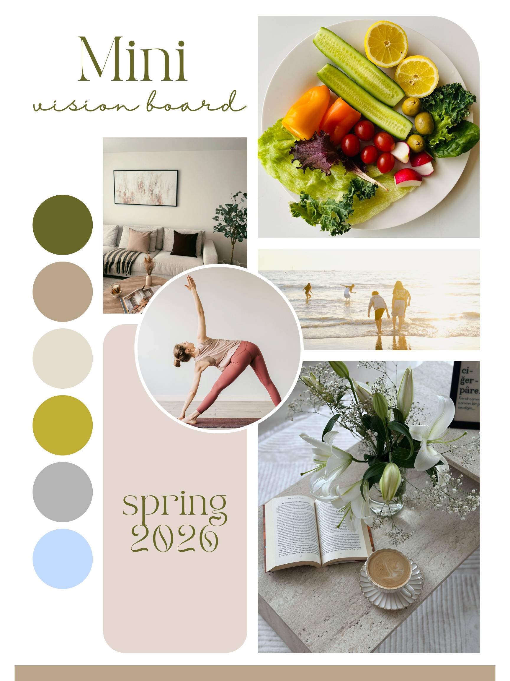 My spring mini vision board made in Canva