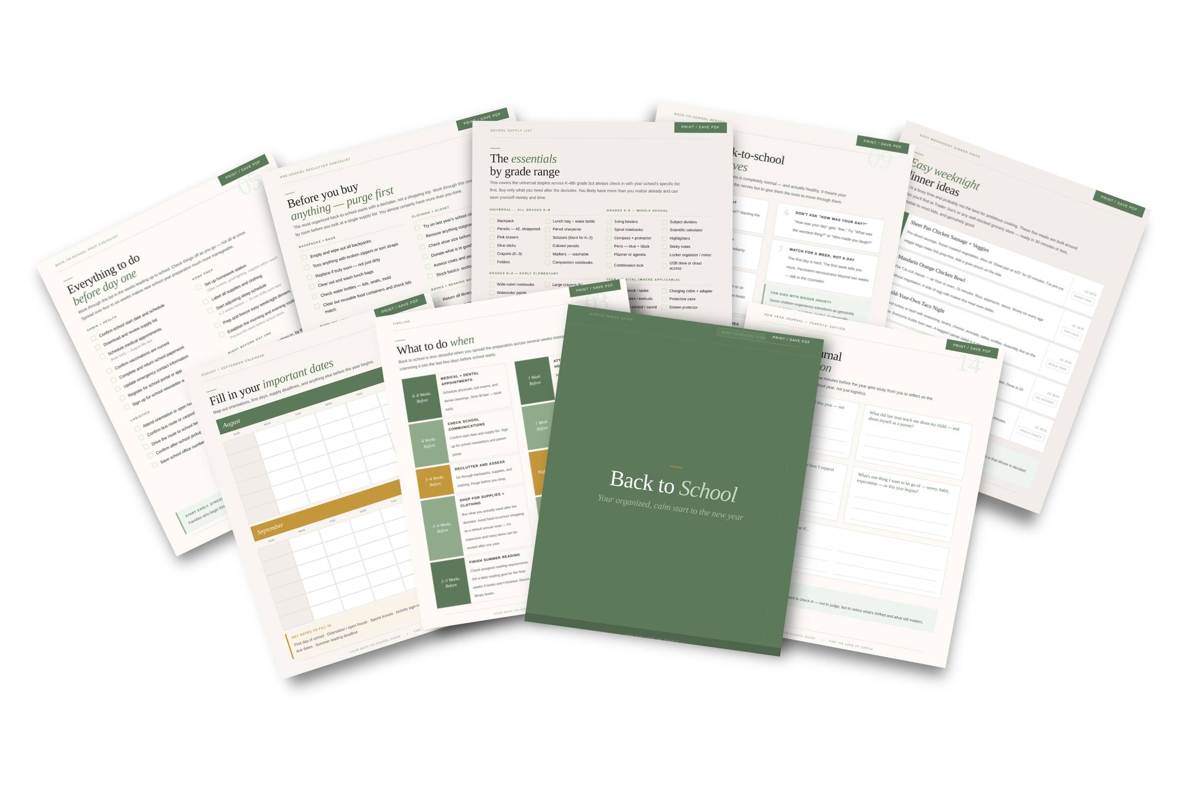 Back to School Printable Guide by For the Love of Simple