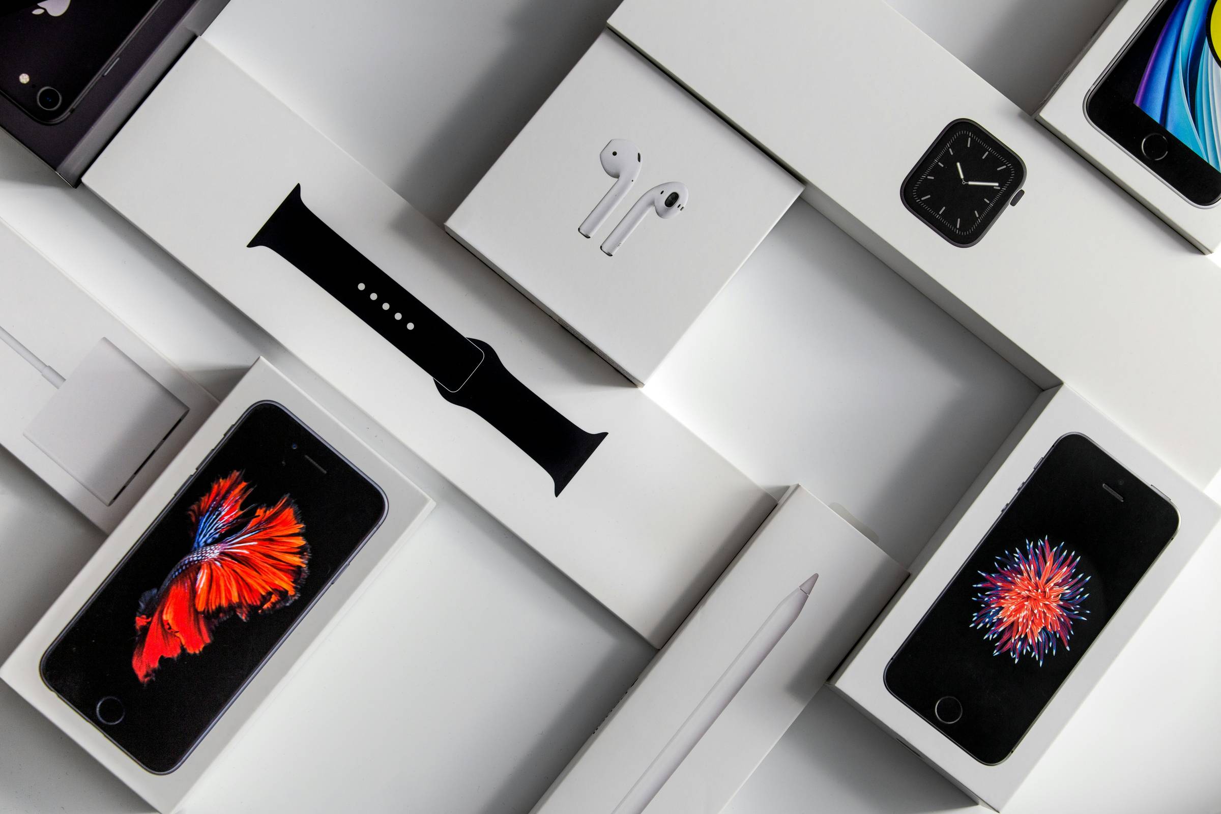 An array of Apple products
