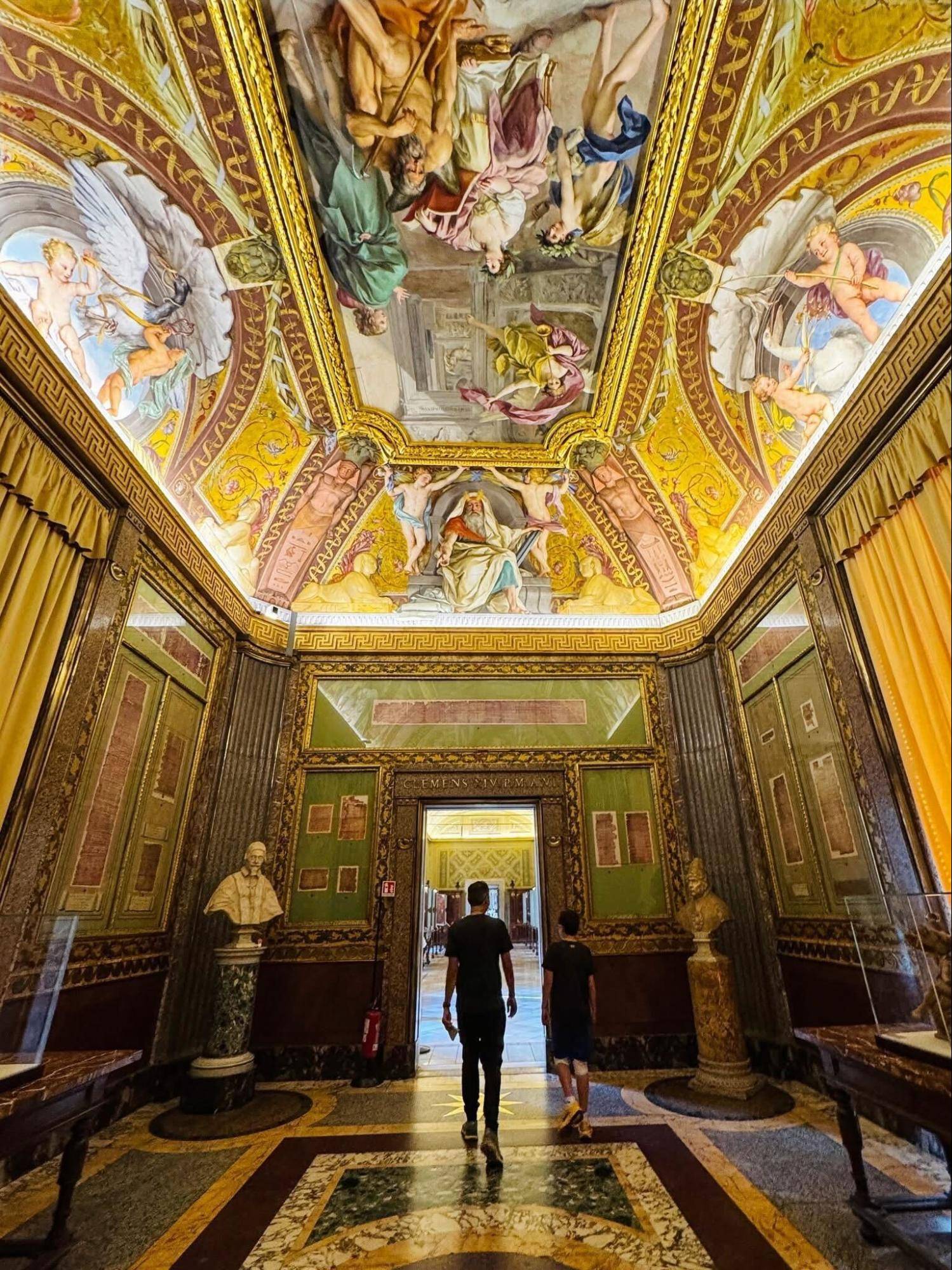 My son and I at the Vatican museums