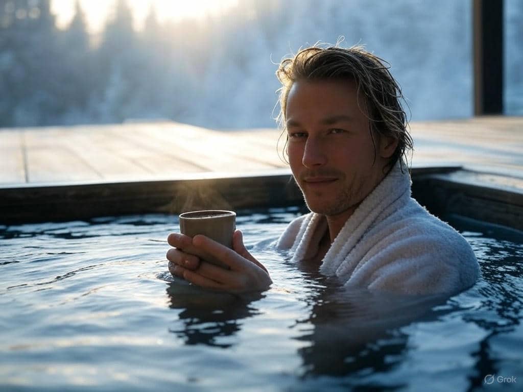 Cold plunging with coffee