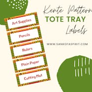 Kente Tote Tray Labels