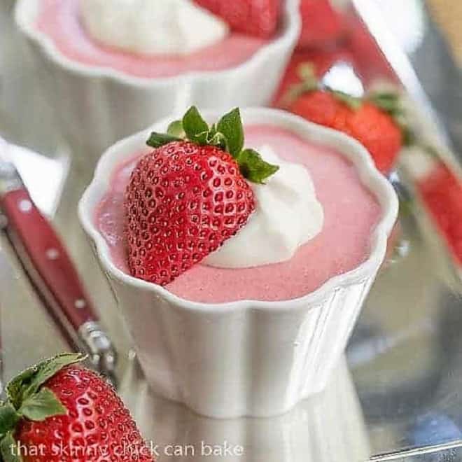 Strawberry mousse in a ramekin