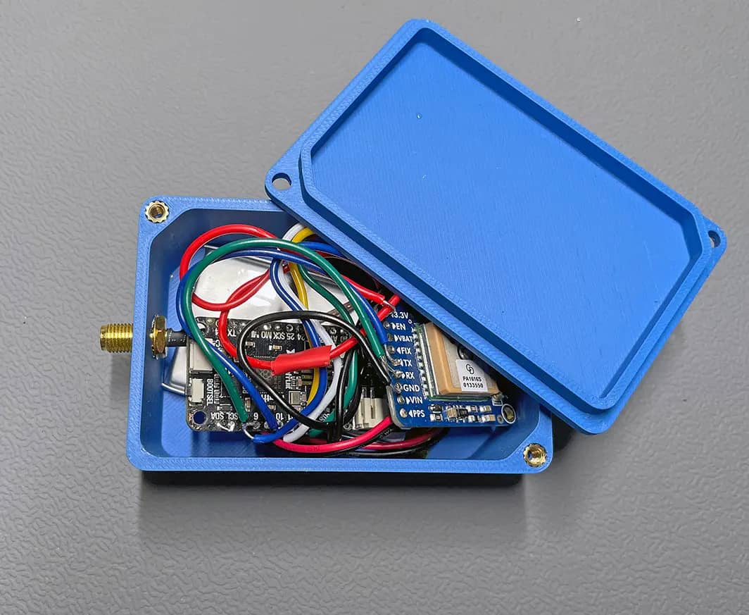 The drone telemetry electronics in my printed enclosure