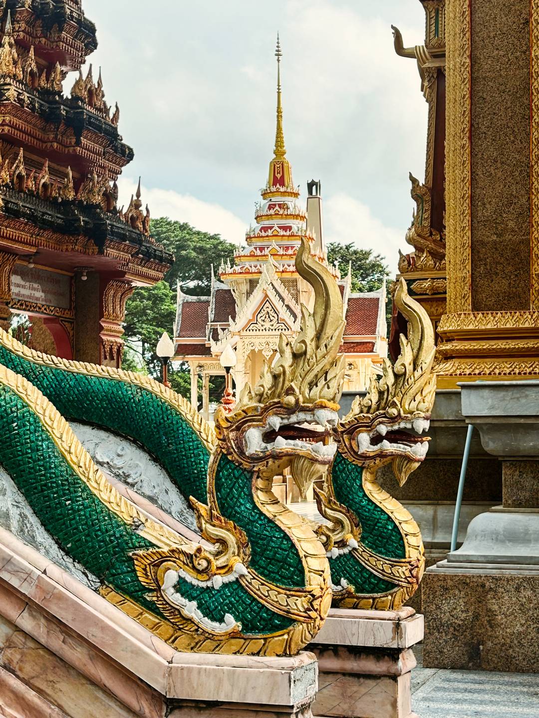 dragon sculptures at a Thai temple in Phuket.