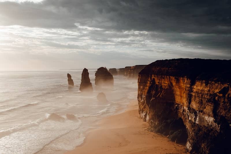 The 12 Apostles, Great Ocean Road, Australia, on a misty day