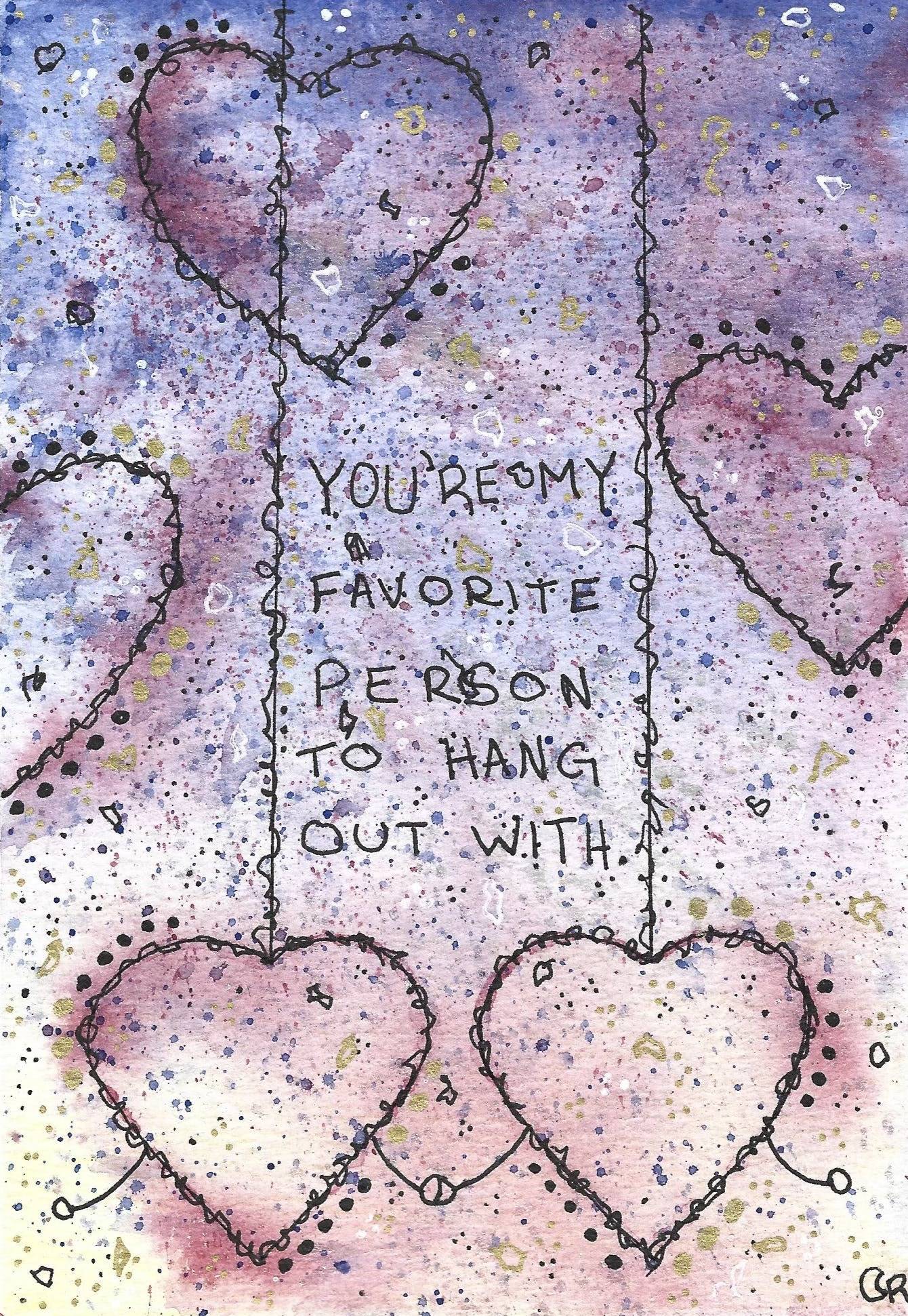 A handmade Valentine's Day card--an example from my newest Skillshare class, Watercolor Wonderland: Easy Watercolor Holiday Cards for Beginners Watercolor Wonderland: Easy Watercolor Holiday Cards for Beginners