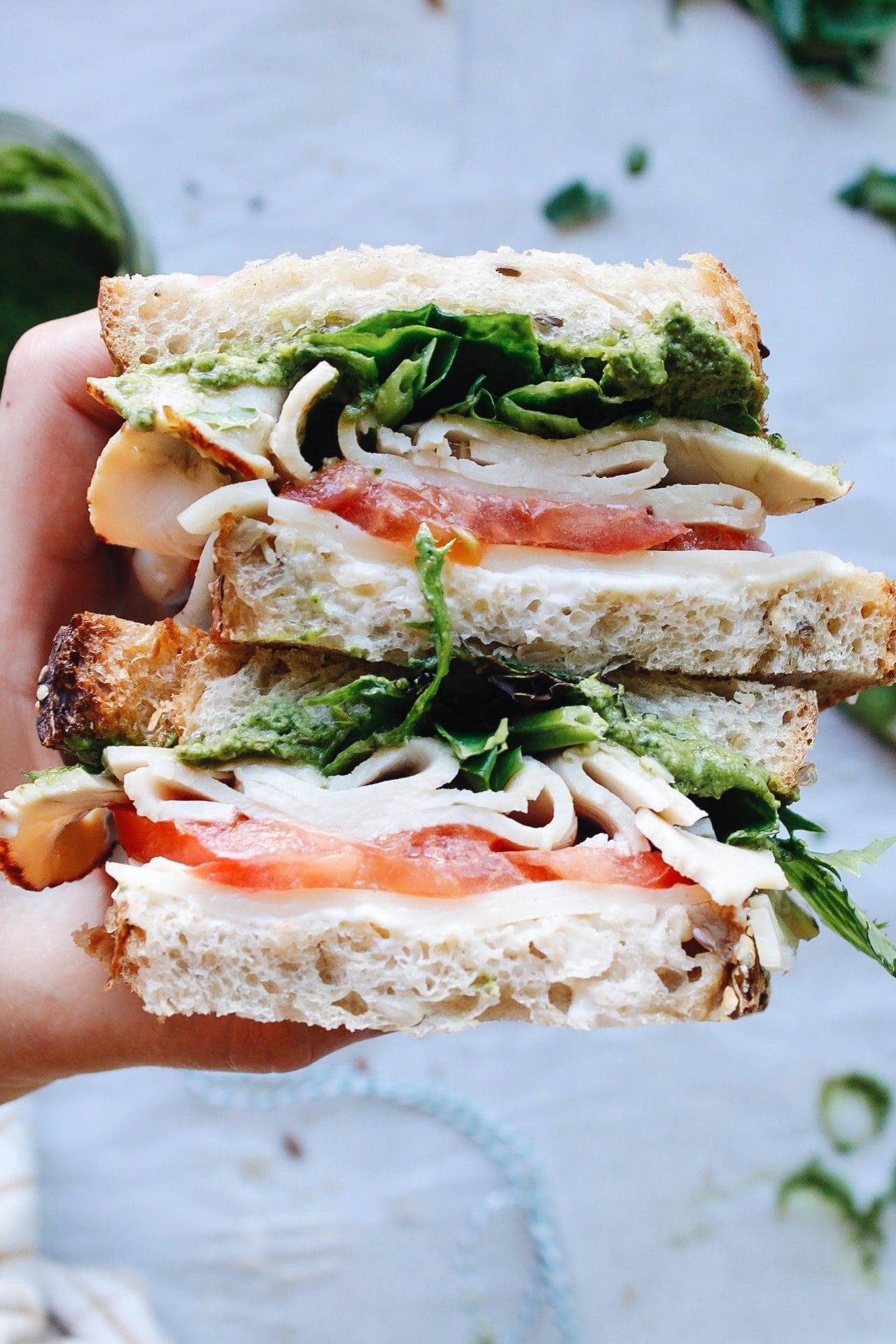 turkey pesto sandwich